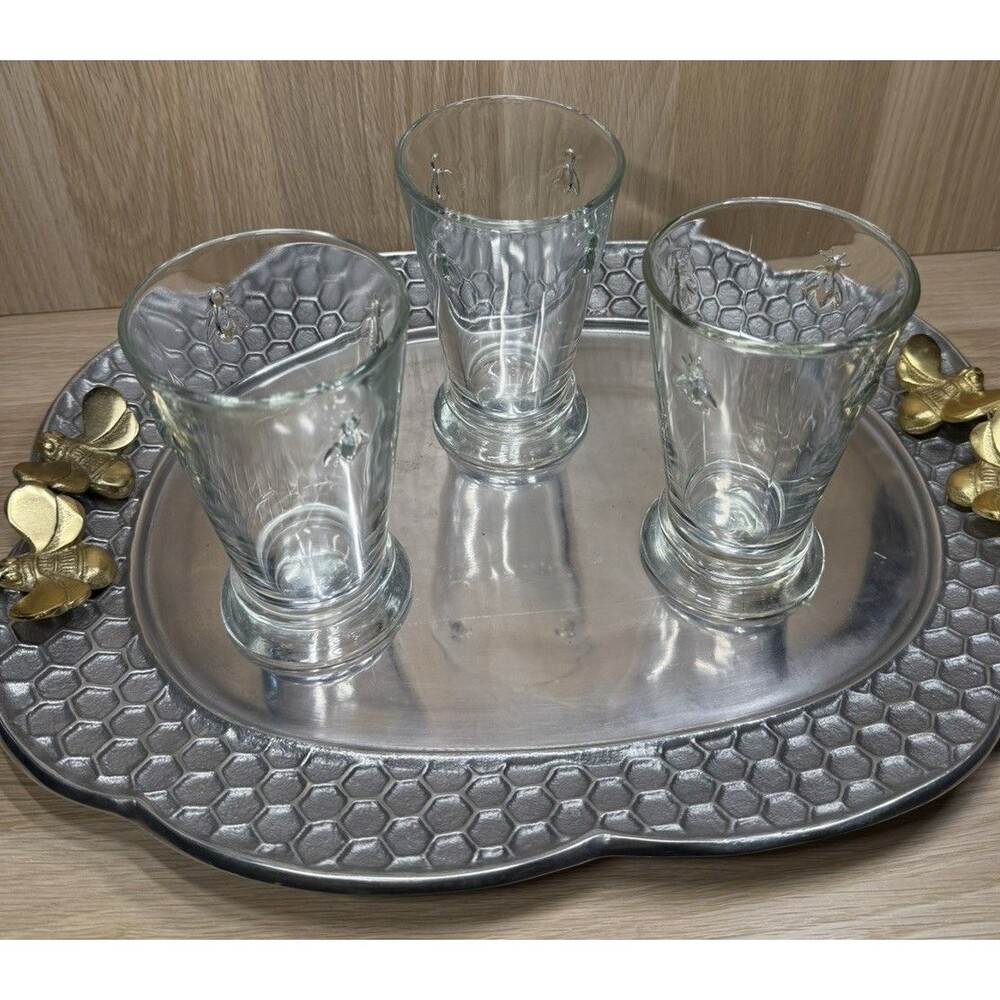 La Rochere Paris Musees Bee Napoleon Highball Glasses, Set of 3 Drinkware 11 oz.